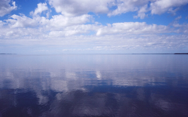 Calm Lake Surface — Blue
