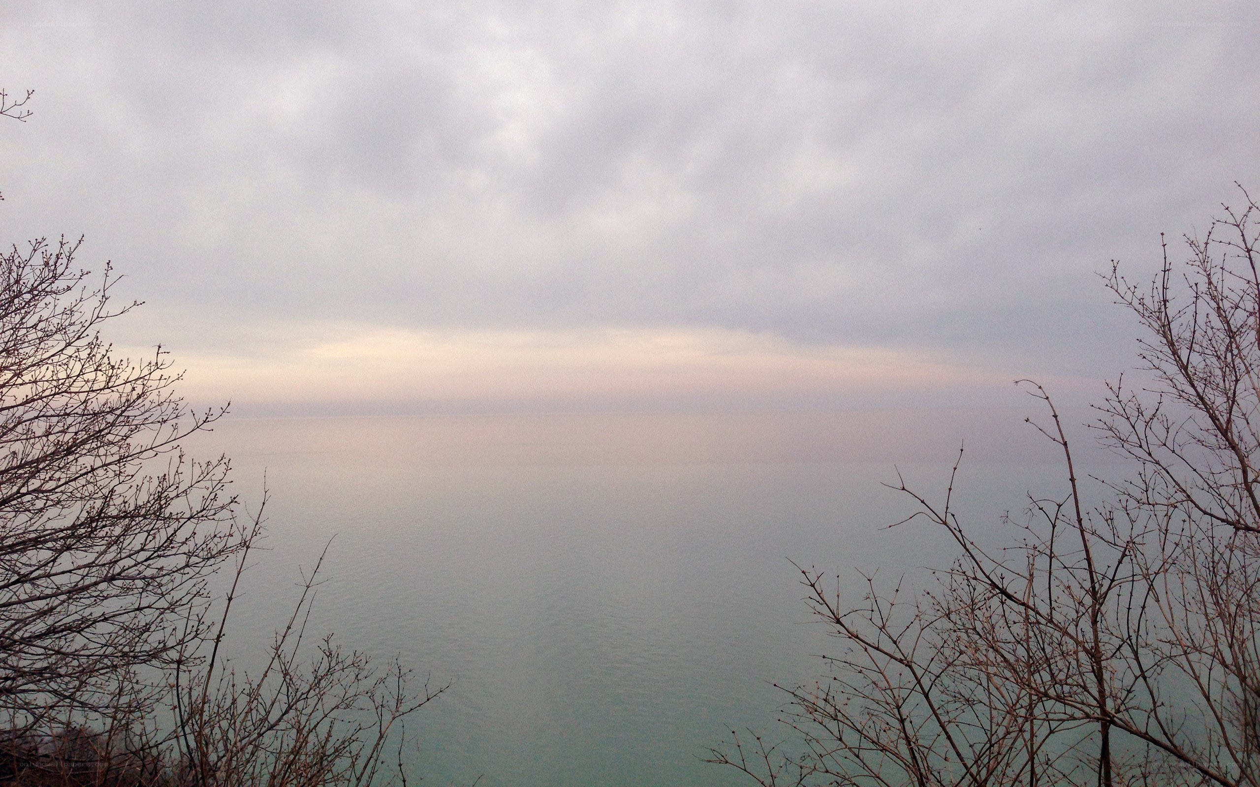 calm lake view at dusk