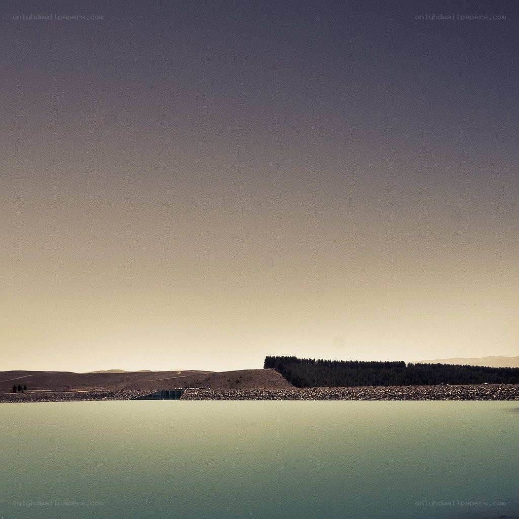 calm lake with dam and forest