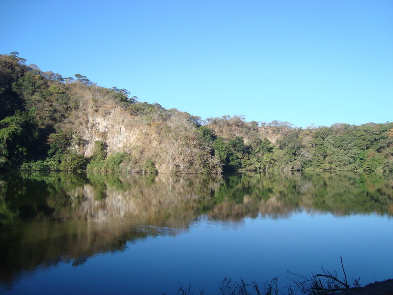 Calm Lake with Forest — Blue, Serene, Afternoon, Photograph, Sky, Reflection, Green