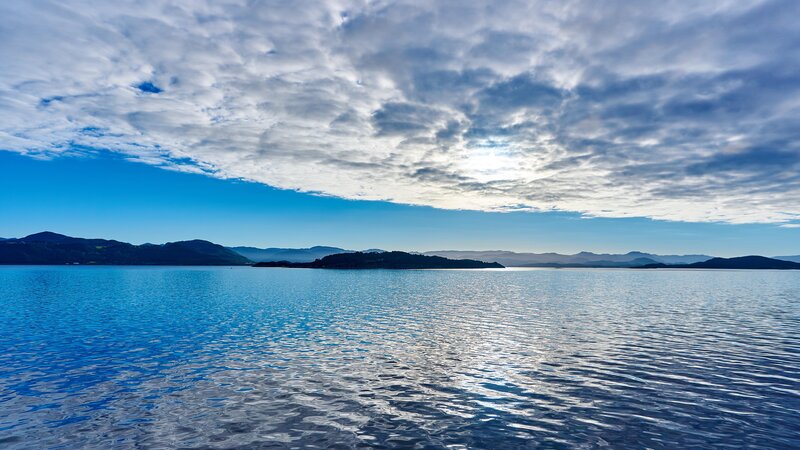 Calm Lake with Islands — Blue