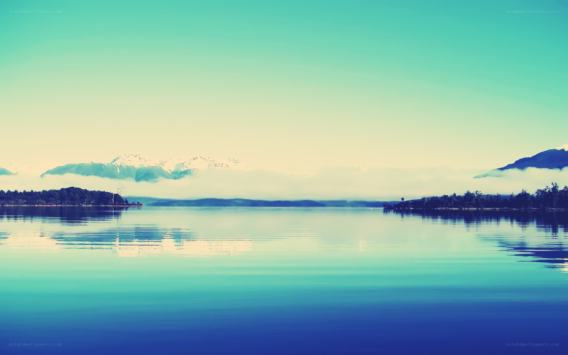 calm lake with mountains