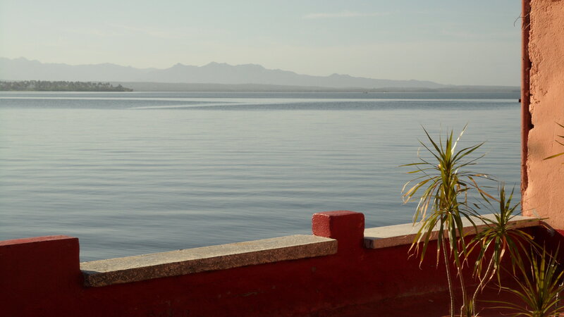 Calm Lake with Mountains — Blue, Serene, Afternoon