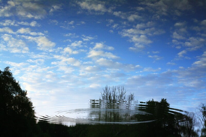 Calm Lake with Ripples — Blue, Serene, Morning