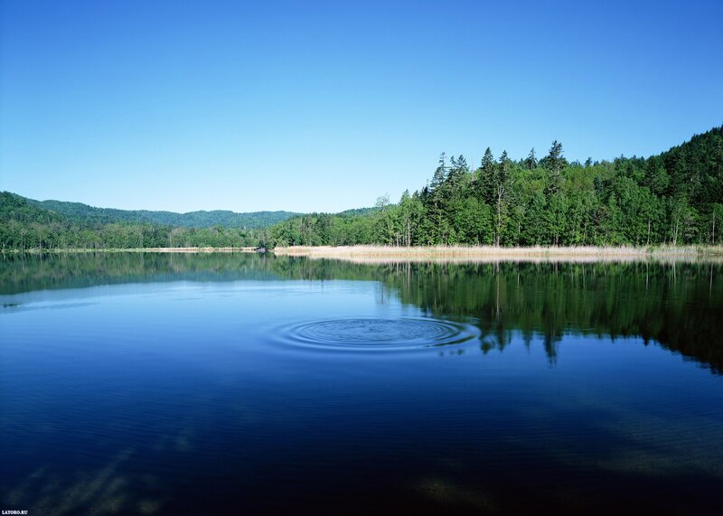 Calm Lake with Ripples — Blue