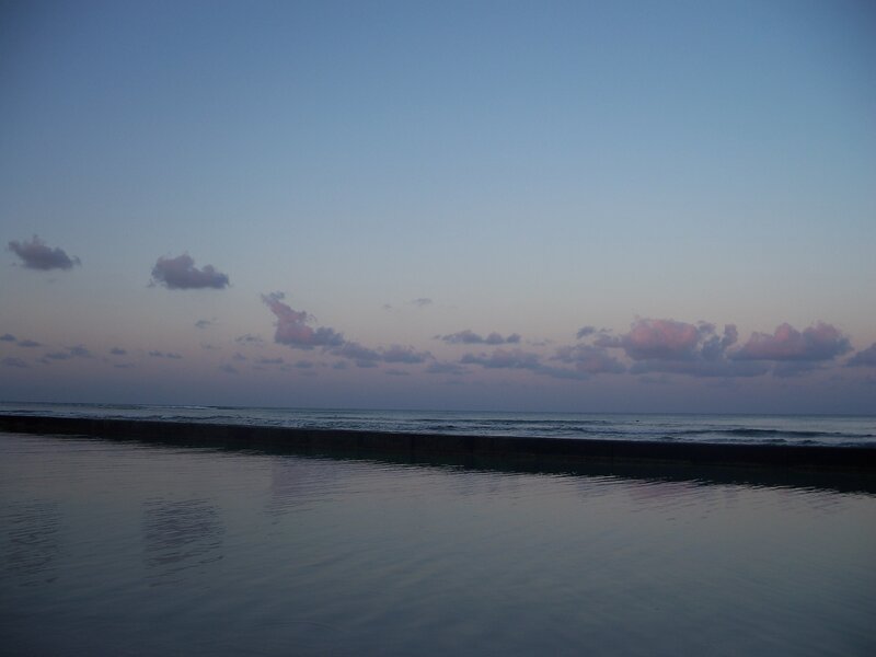 calm ocean at dusk