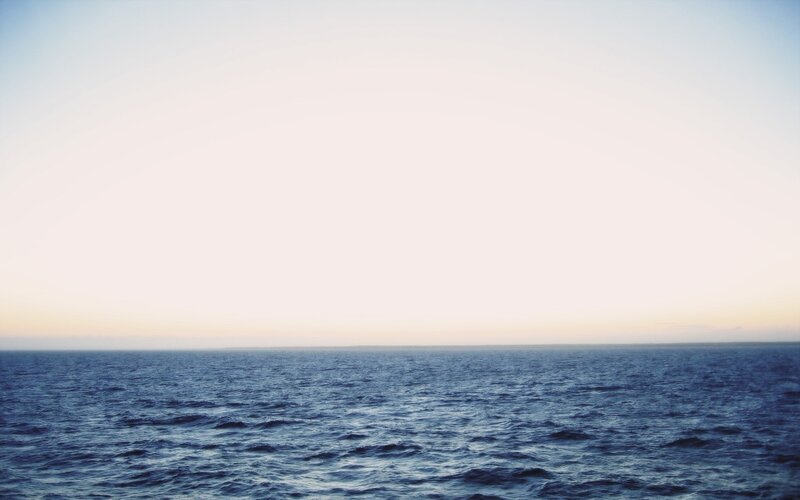 Calm Ocean at Dusk — Blue, Serene