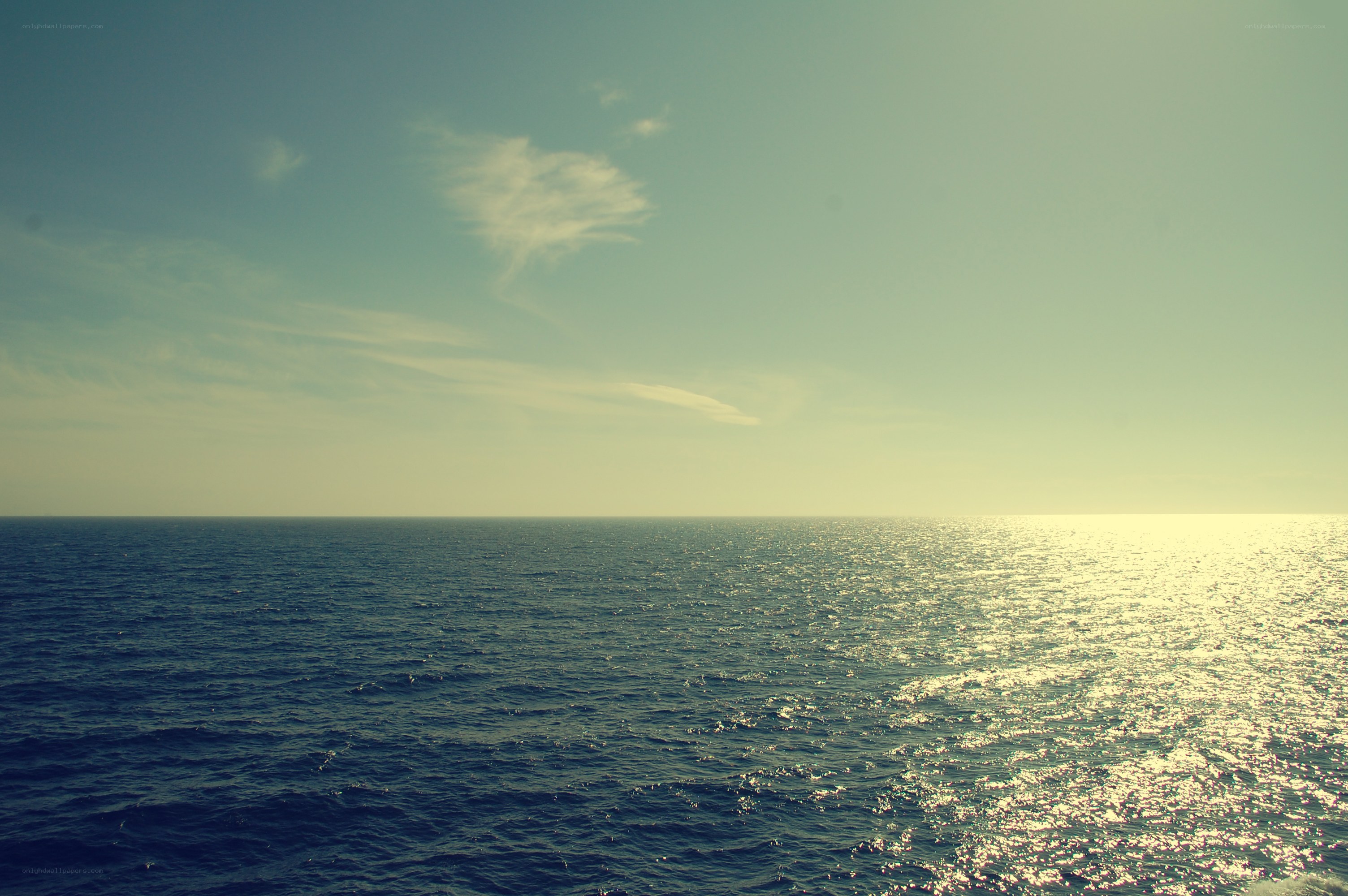 calm ocean at golden hour