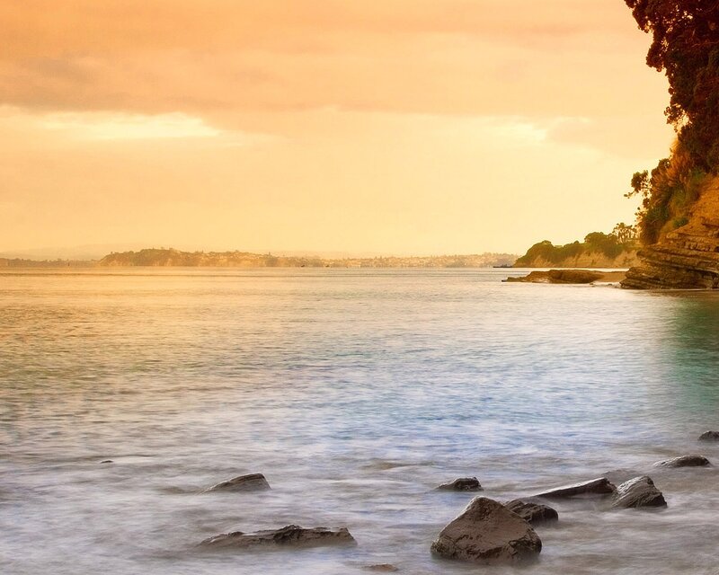 Calm Ocean at Sunset — Orange
