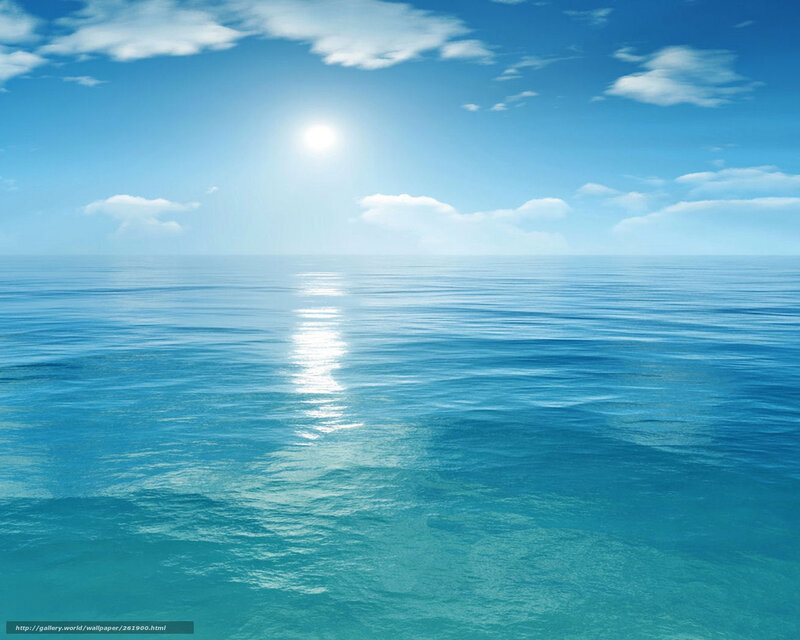 Calm Ocean under Sun — Blue, Serene, Afternoon, Photograph, Clouds