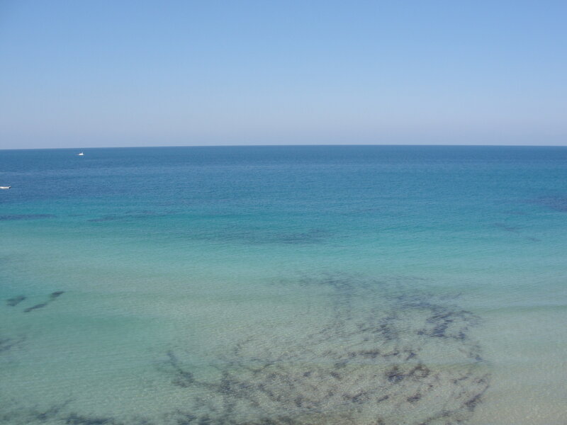 calm ocean view from shore
