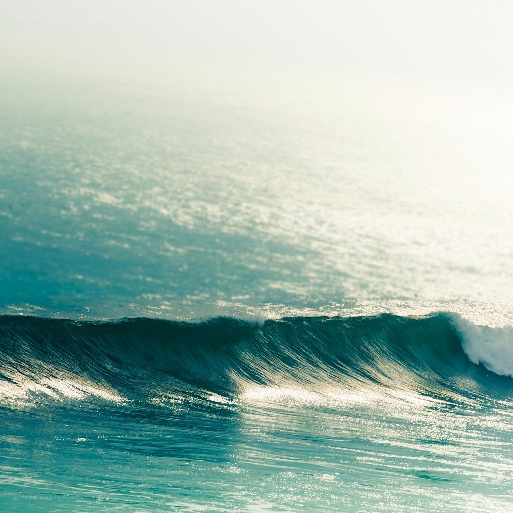 Calm ocean wave at sunrise