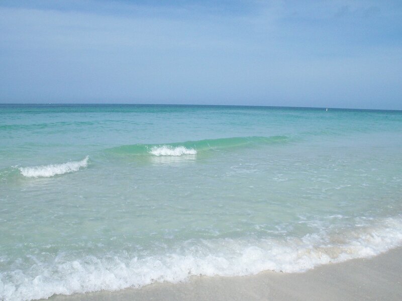 Calm ocean waves on a sunny day