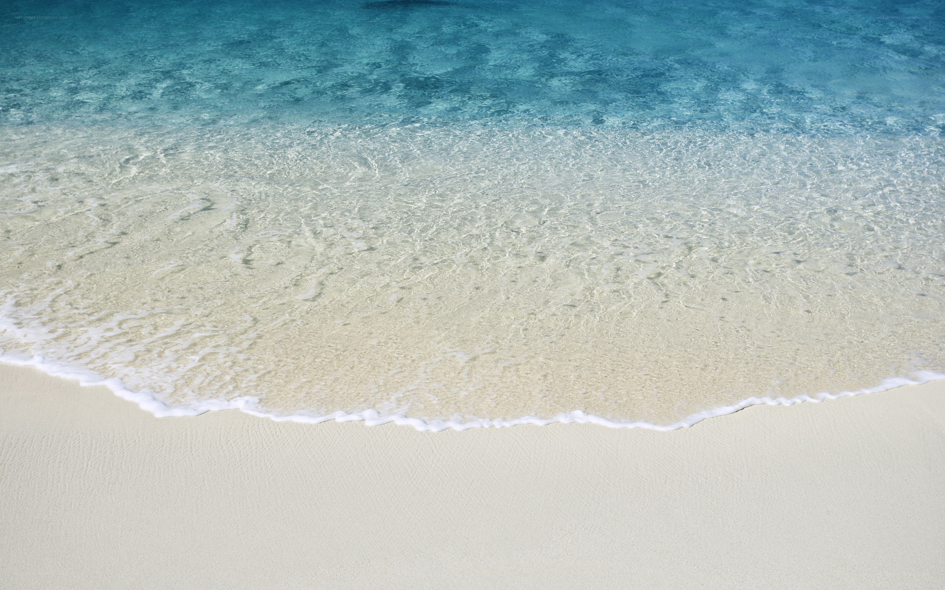 Calm ocean waves on sandy beach