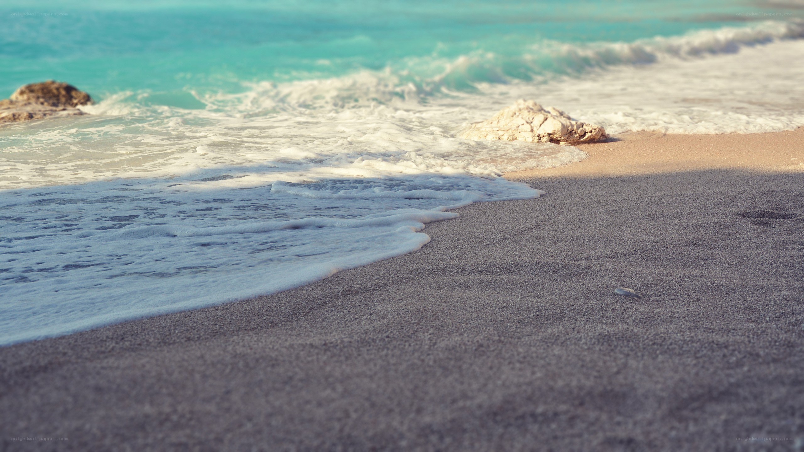 calm ocean waves on sandy beach
