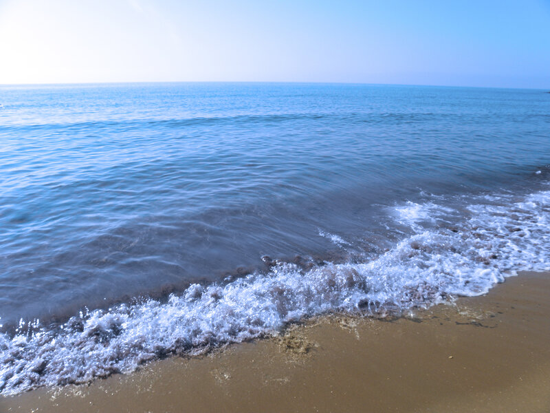 calm ocean waves on sandy beach
