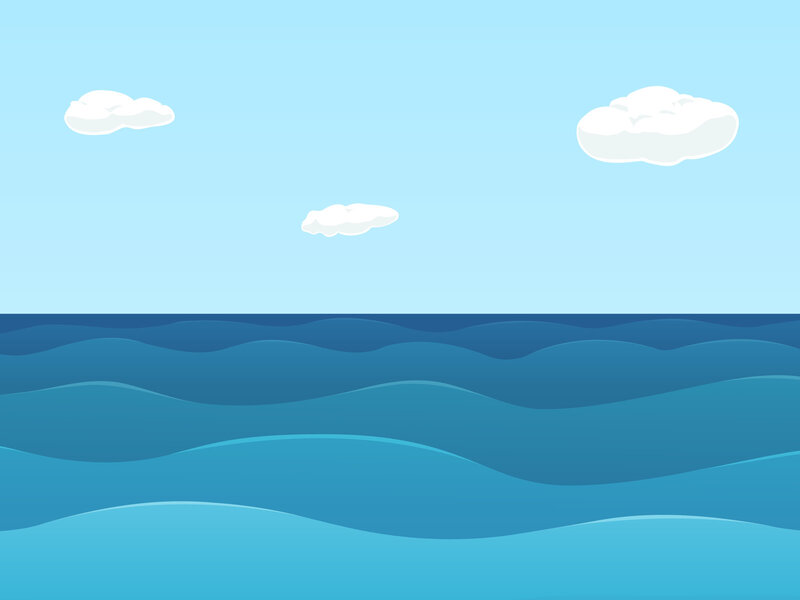 calm ocean with clouds