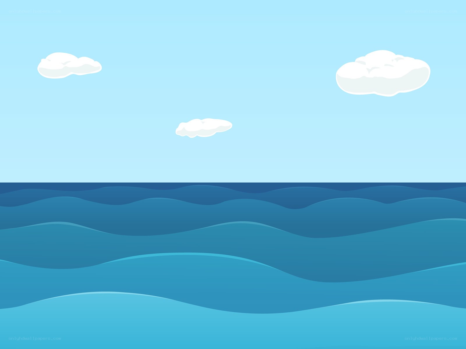 calm ocean with clouds
