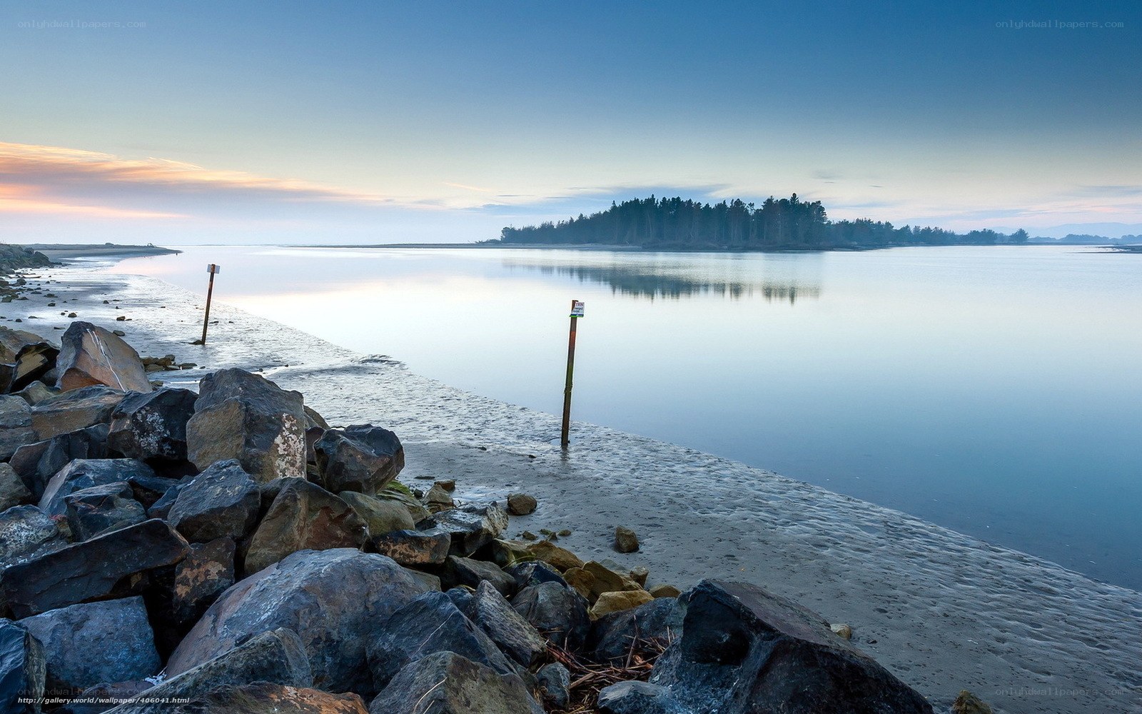 Calm river at dawn