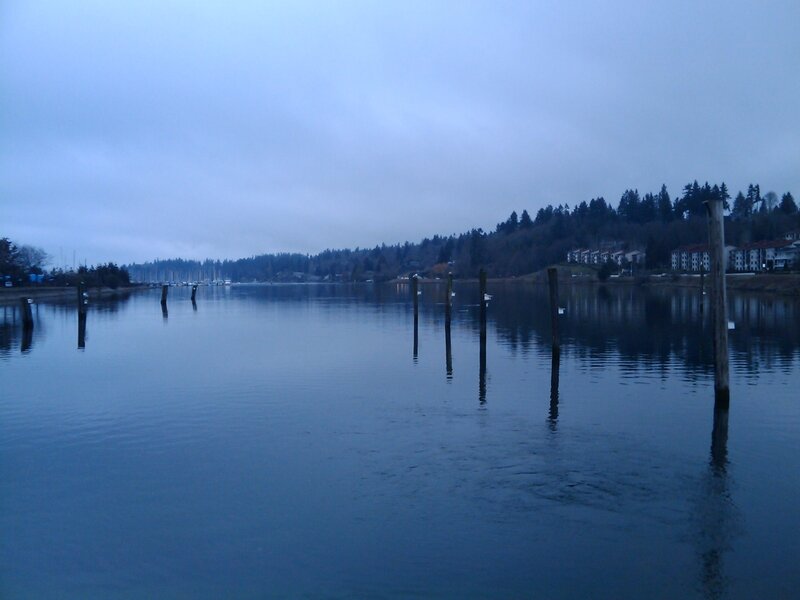calm river at dusk