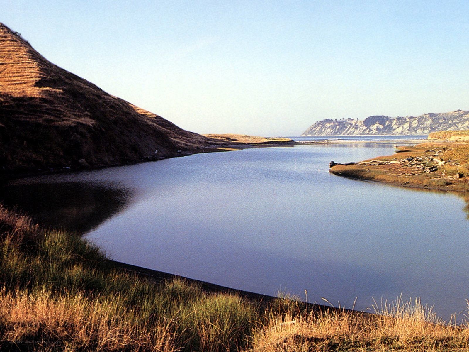 calm river in coastal landscape