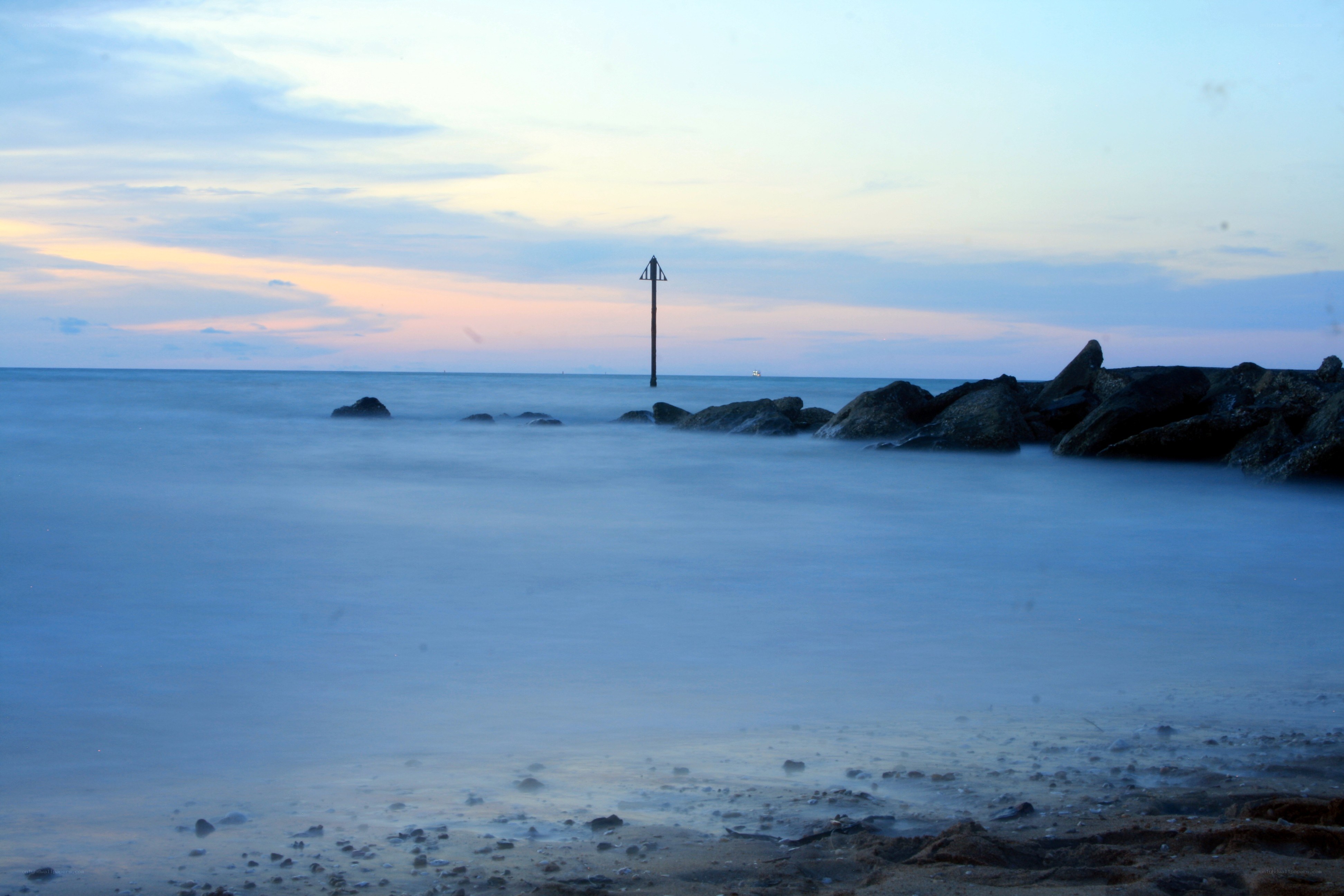 calm sea at dusk