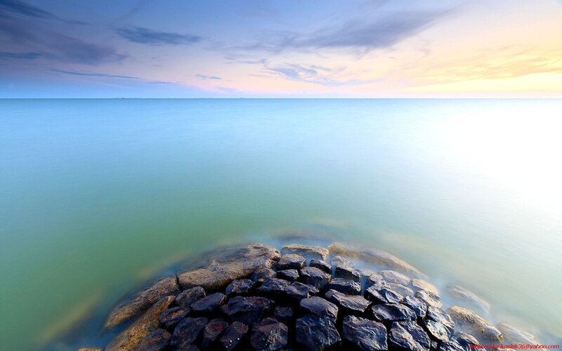 calm sea at sunset