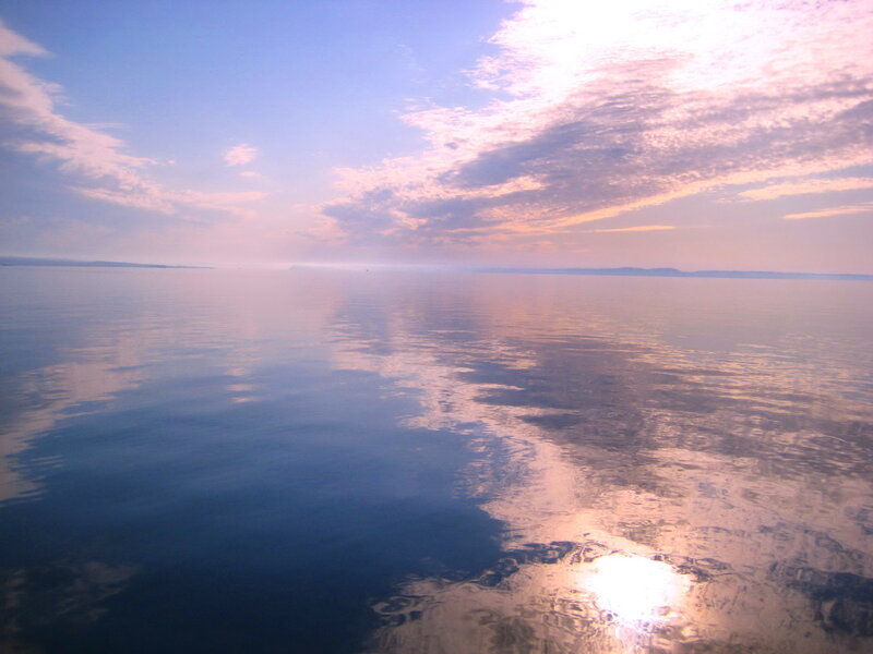 Calm Sea at Sunset — Blue