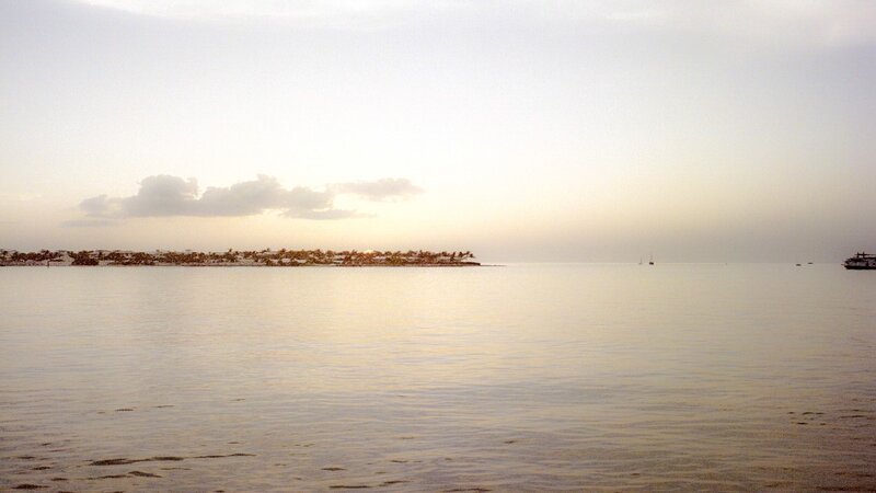 Calm Sea at Sunset — White