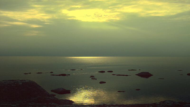 Calm Sea at Sunset — Yellow, Serene