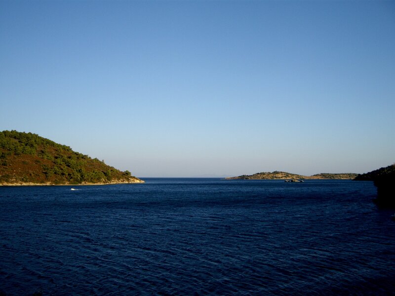calm sea between islands