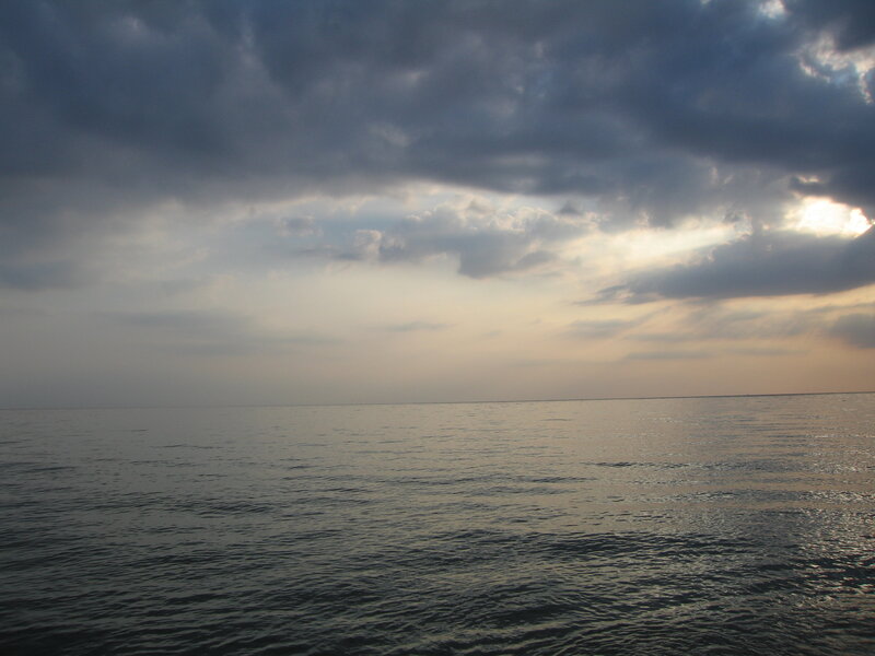 Calm Sea under Cloudy Sky — Gray, Dramatic