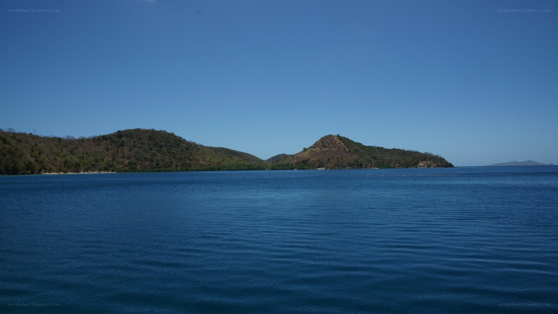 calm sea with islands