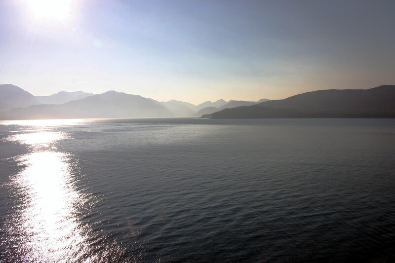 Calm Water and Mountains — Blue, Serene