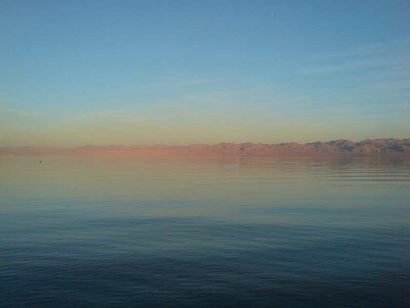 Calm Water and Mountains — Blue