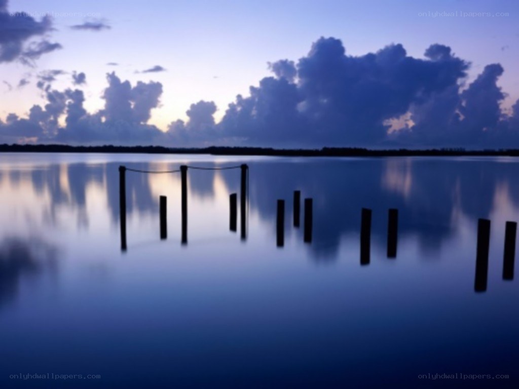 calm water at dusk