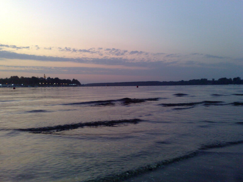Calm Water at Dusk — Blue, Serene, Sunset