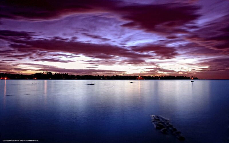 Calm Water at Dusk — Purple