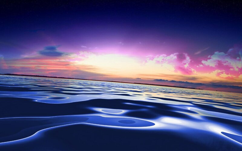 Calm Water at Sunset — Purple