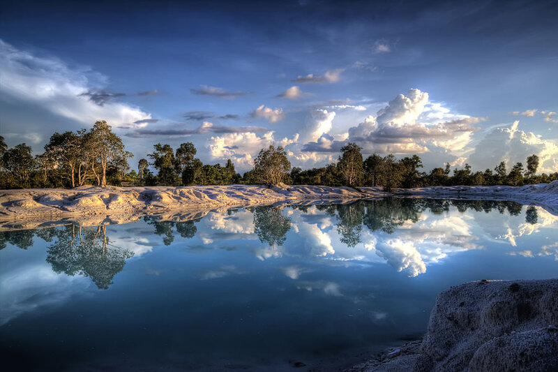 Calm Water Reflecting Sky — Blue