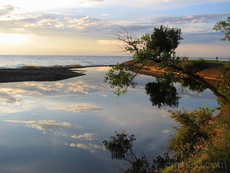 Calm Water Reflecting Sky