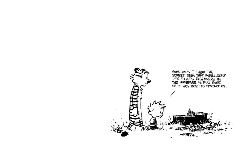 Calvin and Hobbes — Black, Contemplative, Comic