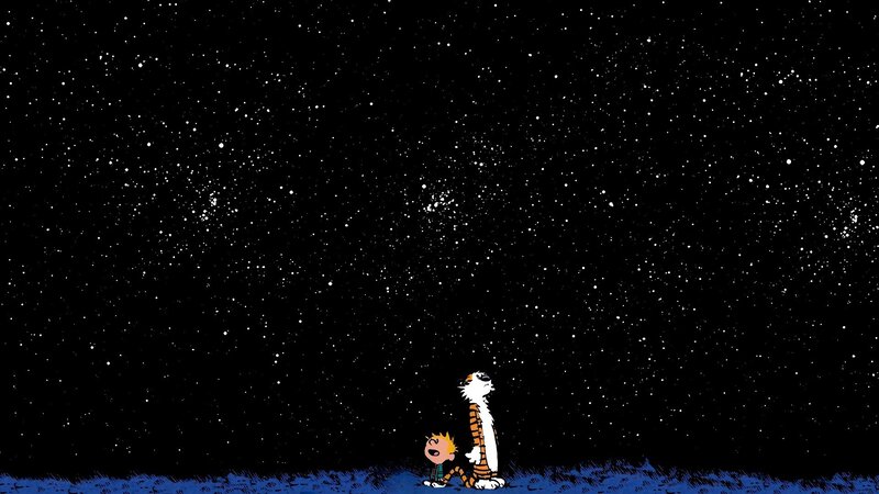 Calvin and Hobbes — Black, Contemplative, Night, Comic