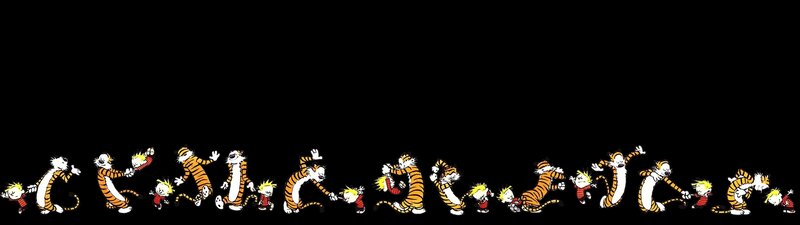 Calvin and Hobbes Characters — Black, Playful
