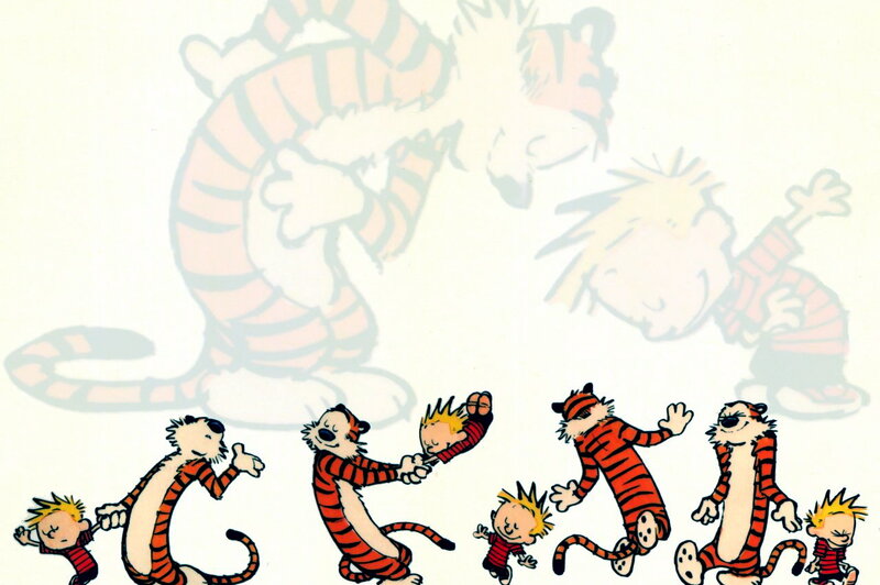 Calvin and Hobbes Characters — Orange, Playful, Comic