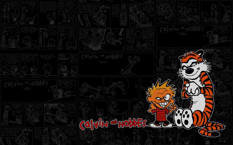 Calvin and Hobbes comic collage