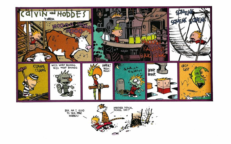 Calvin and Hobbes Comic Strip — Purple, Humorous