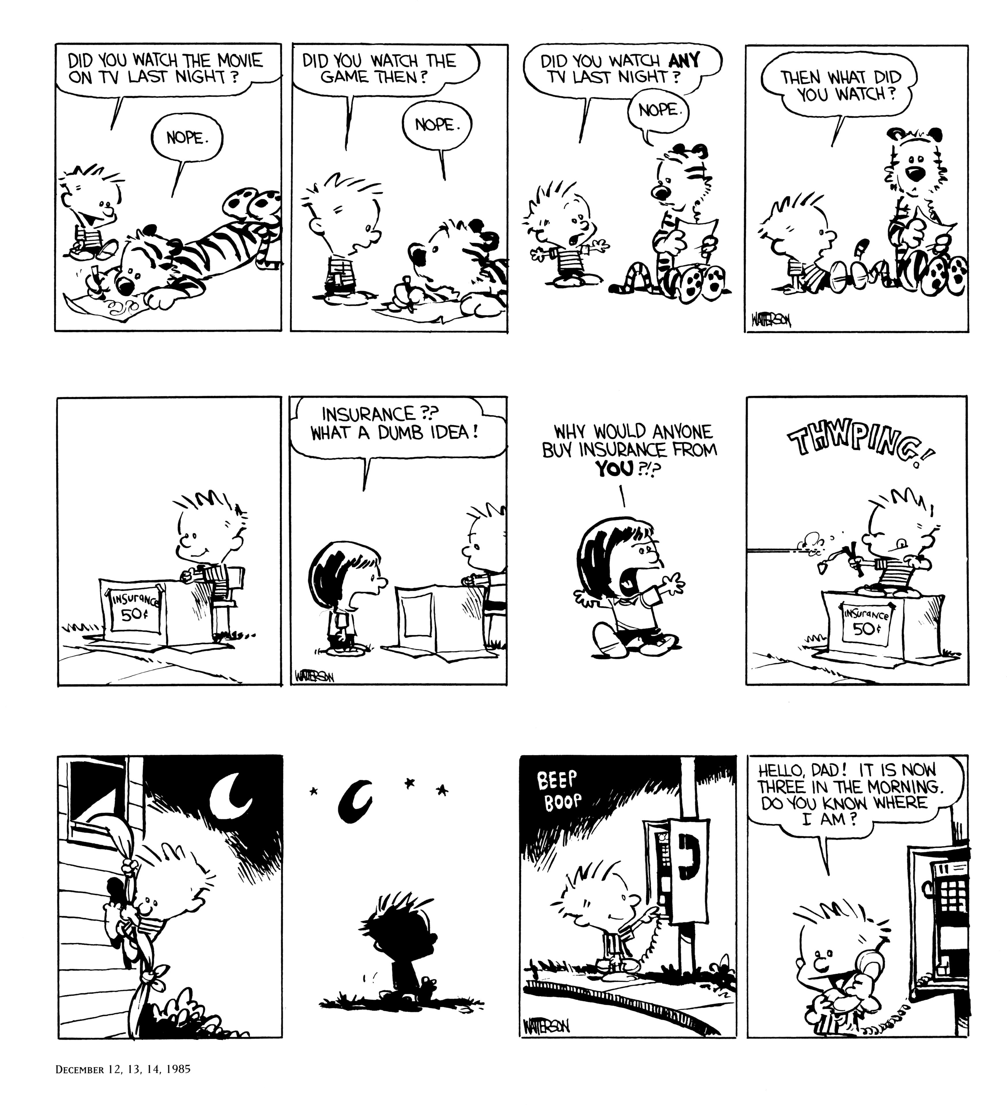 Calvin and Hobbes comic strips
