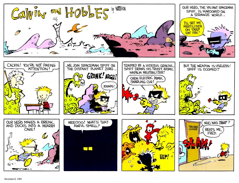 Calvin and Hobbes Comic — Yellow