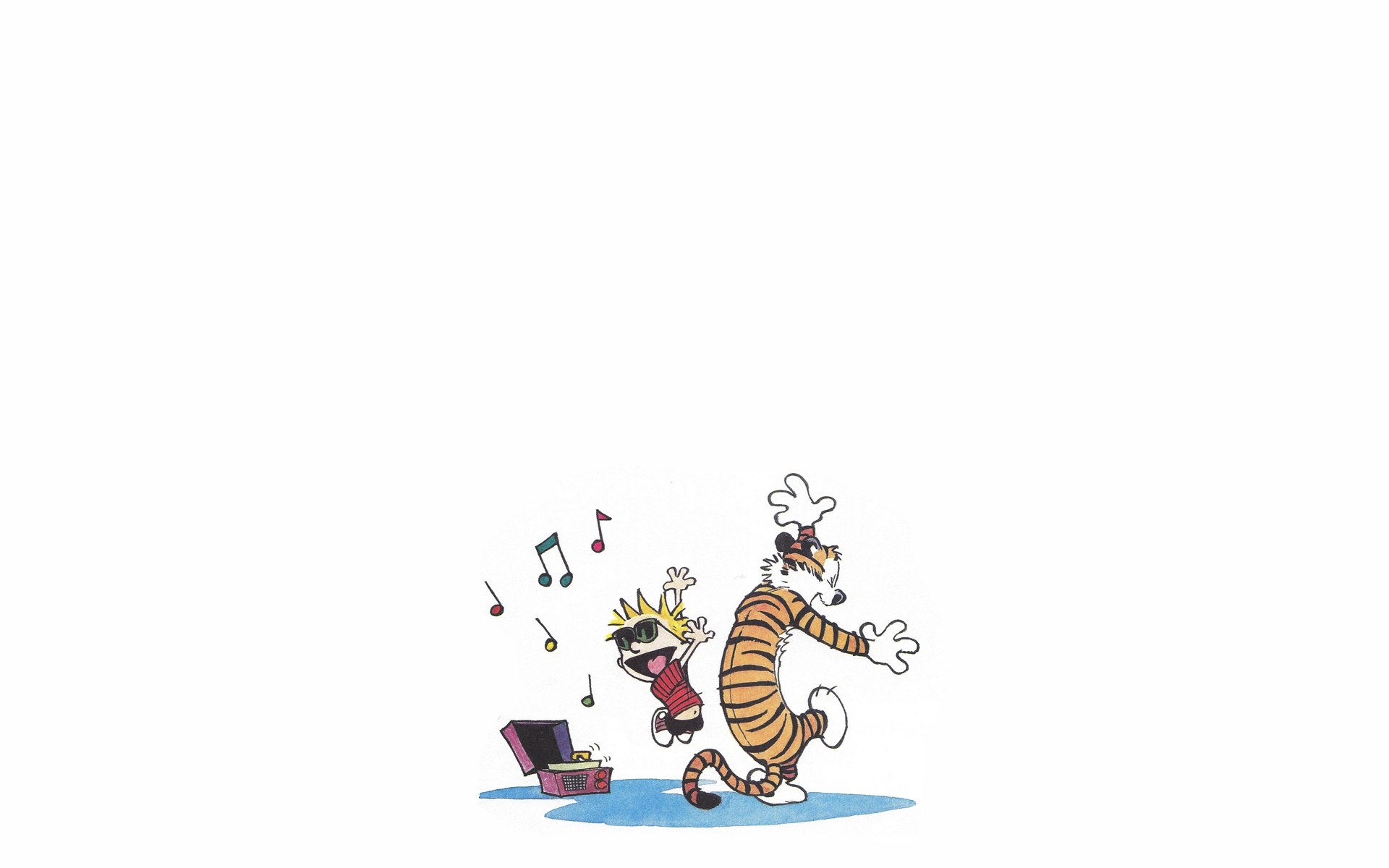 Calvin and Hobbes dancing